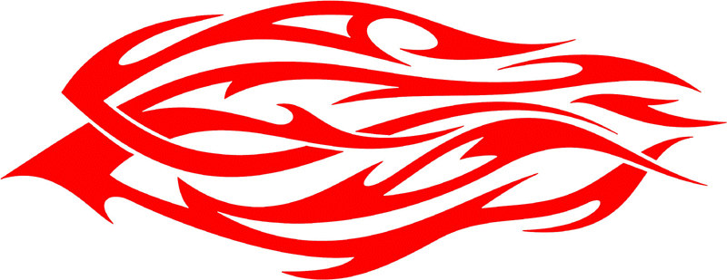 POWER_01 Tribal Flames Graphic Flame Decal