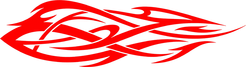 POWER_09 Tribal Flames Graphic Flame Decal