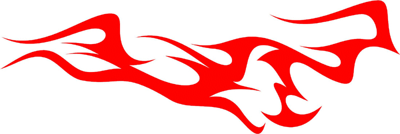 TRIBAL_30 Tribal Flames Graphic Flame Decal