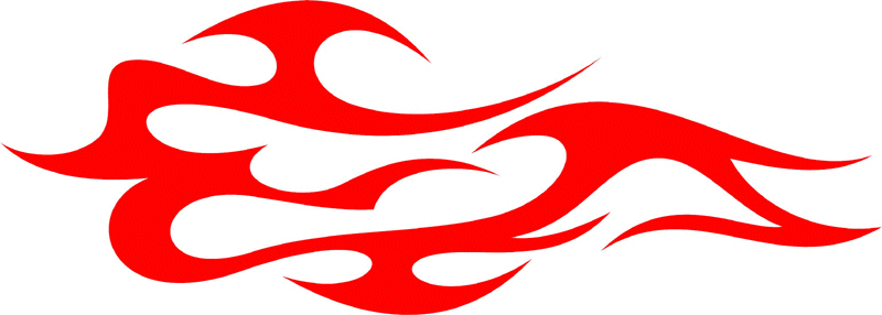 TRIBAL_31 Tribal Flames Graphic Flame Decal