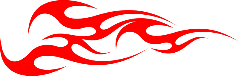 TRIBAL_32 Tribal Flames Graphic Flame Decal