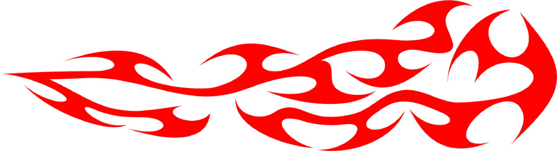 TRIBAL_35 Tribal Flames Graphic Flame Decal