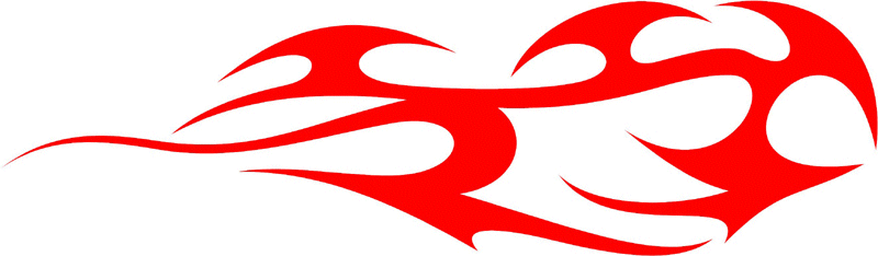 TRIBAL_40 Tribal Flames Graphic Flame Decal
