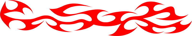 TRIBAL_42 Tribal Flames Graphic Flame Decal