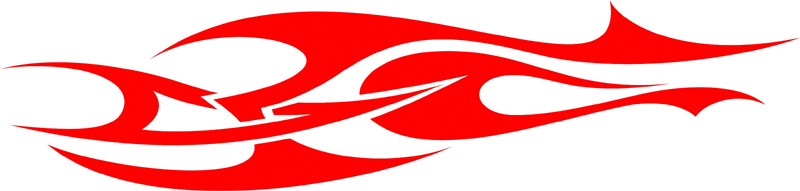 TRIBAL_45 Tribal Flames Graphic Flame Decal