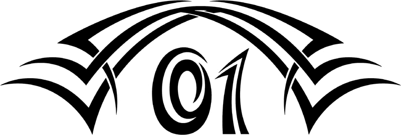 tnhood_01 Tribal Racing Numbers Graphic Flame Decal