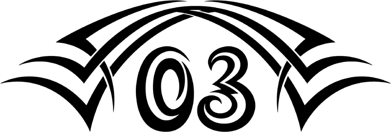 tnhood_03 Tribal Racing Numbers Graphic Flame Decal
