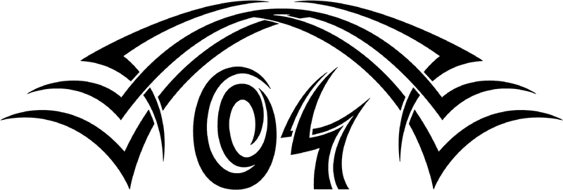 tnhood_04 Tribal Racing Numbers Graphic Flame Decal