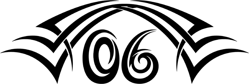 tnhood_06 Tribal Racing Numbers Graphic Flame Decal