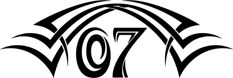 tnhood_07 Tribal Racing Numbers Graphic Flame Decal