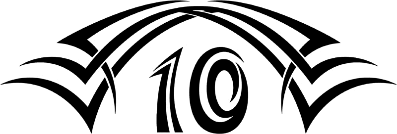tnhood_10 Tribal Racing Numbers Graphic Flame Decal