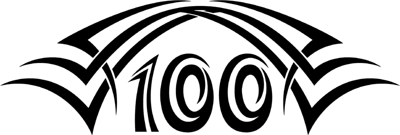 tnhood_100 Tribal Racing Numbers Graphic Flame Decal