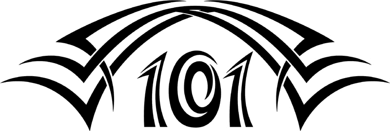 tnhood_101 Tribal Racing Numbers Graphic Flame Decal