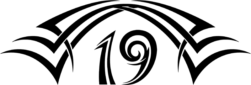 tnhood_19 Tribal Racing Numbers Graphic Flame Decal