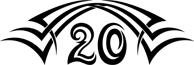 tnhood_20 Tribal Racing Numbers Graphic Flame Decal