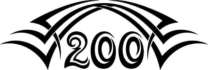 tnhood_200 Tribal Racing Numbers Graphic Flame Decal