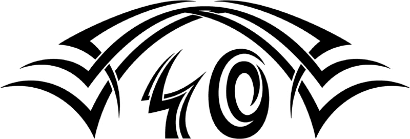 tnhood_40 Tribal Racing Numbers Graphic Flame Decal