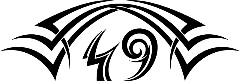 tnhood_49 Tribal Racing Numbers Graphic Flame Decal