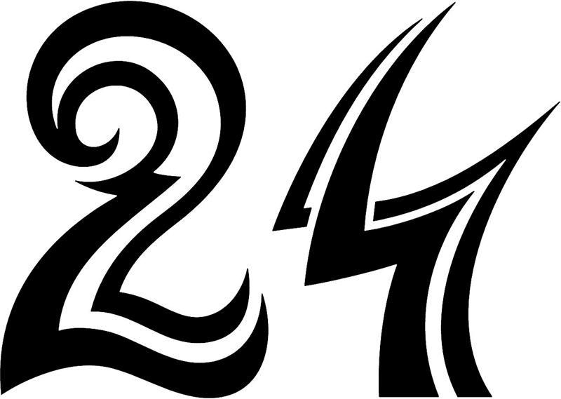 tnorigin_24 Tribal Racing Numbers Graphic Flame Decal