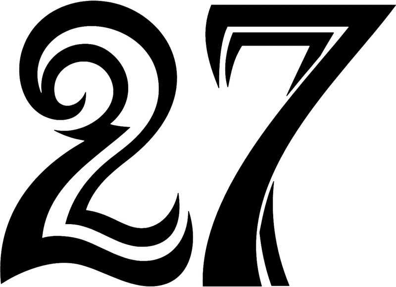 tnorigin_27 Tribal Racing Numbers Graphic Flame Decal