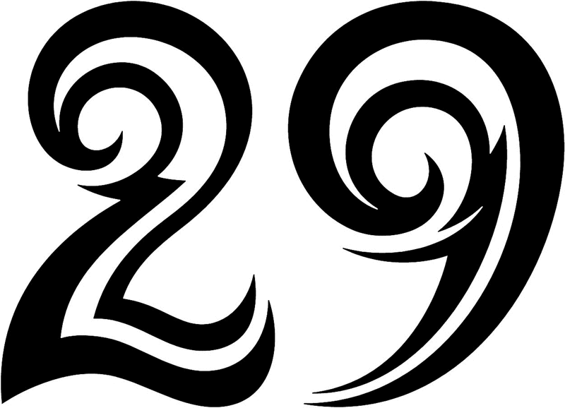 tnorigin_29 Tribal Racing Numbers Graphic Flame Decal