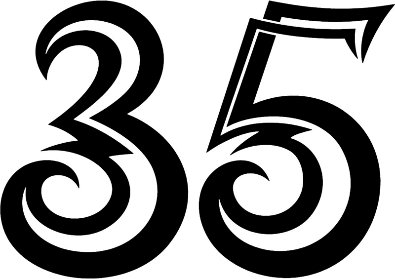 tnorigin_35 Tribal Racing Numbers Graphic Flame Decal