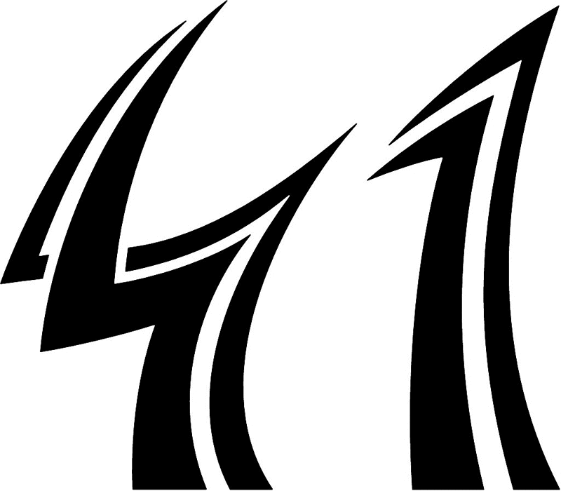 tnorigin_41 Tribal Racing Numbers Graphic Flame Decal