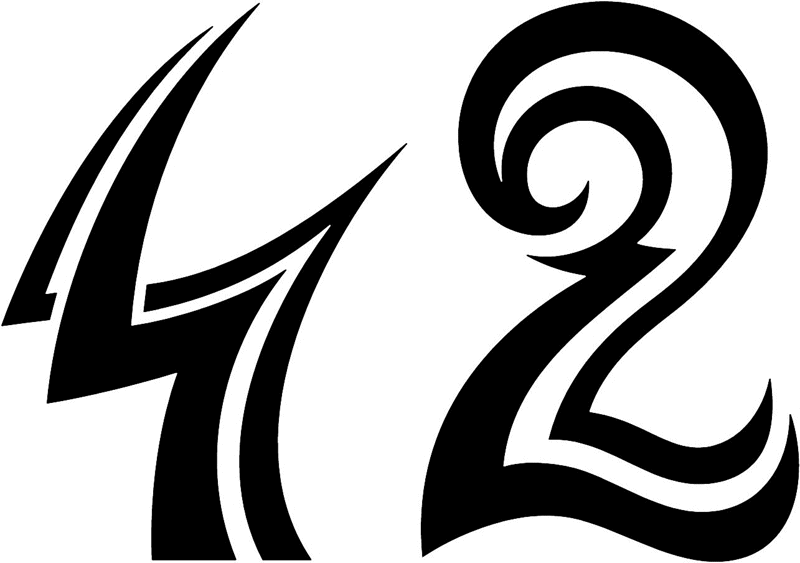 tnorigin_42 Tribal Racing Numbers Graphic Flame Decal