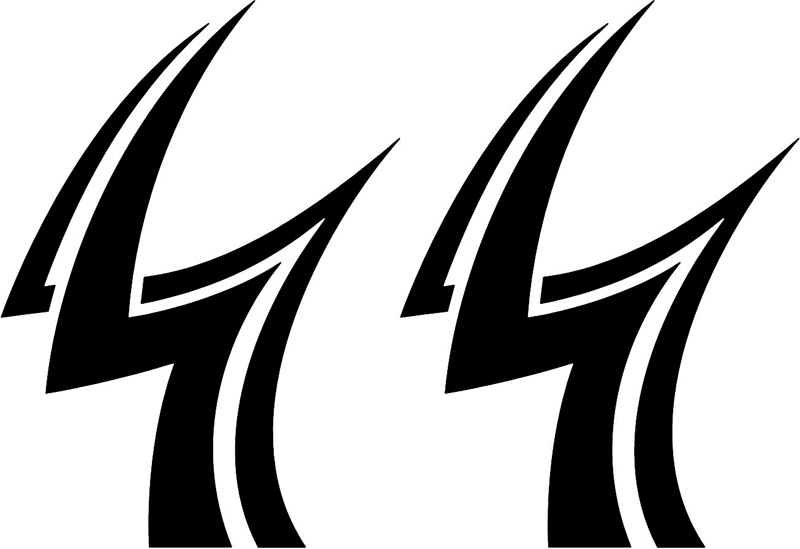 tnorigin_44 Tribal Racing Numbers Graphic Flame Decal