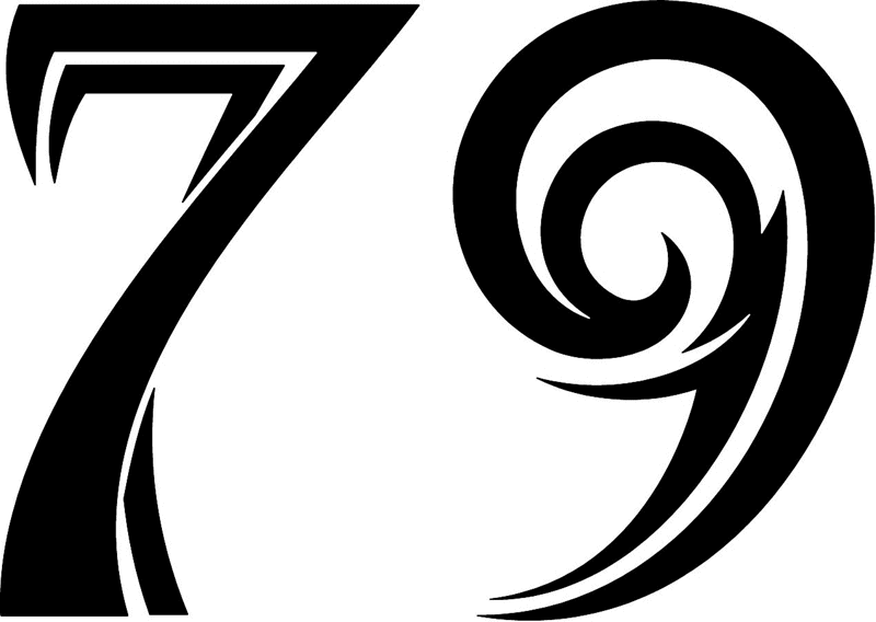 tnorigin_79 Tribal Racing Numbers Graphic Flame Decal