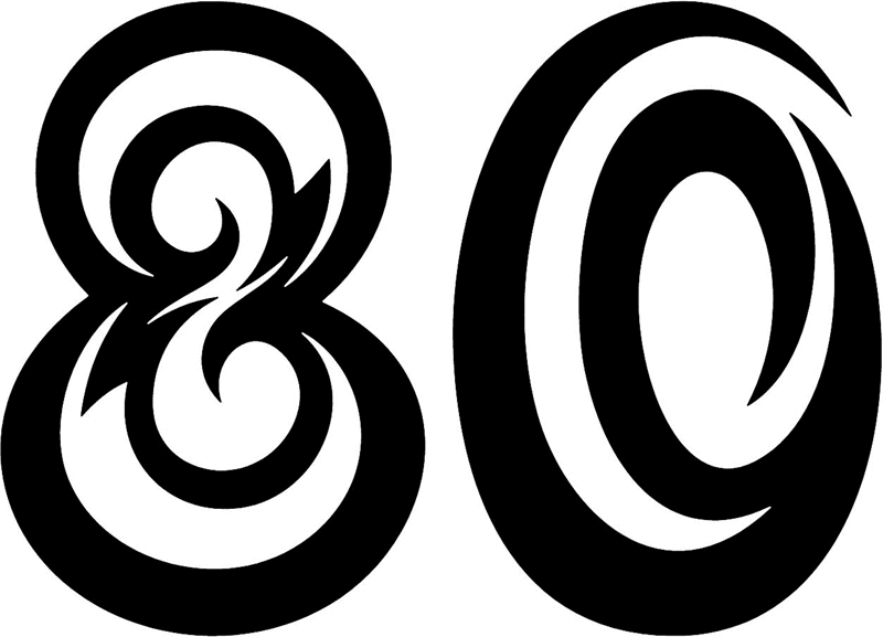 tnorigin_80 Tribal Racing Numbers Graphic Flame Decal