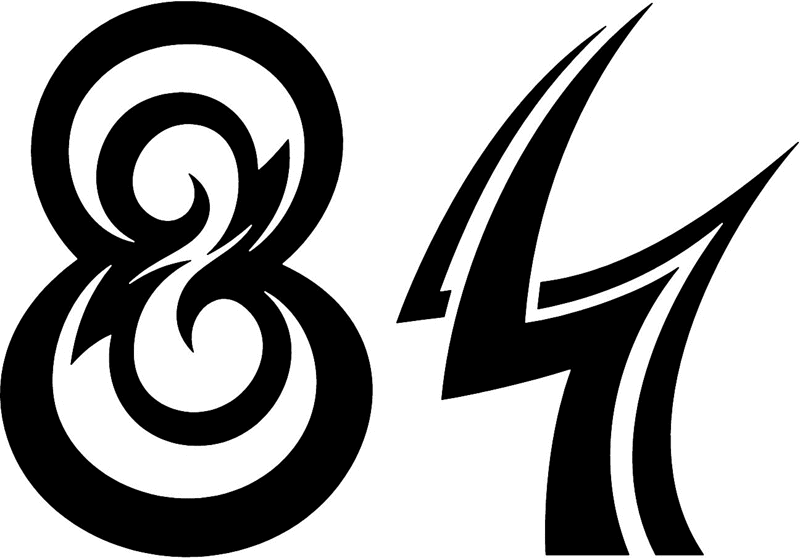 tnorigin_84 Tribal Racing Numbers Graphic Flame Decal