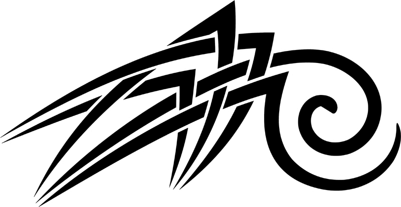 vt2_040 Automotive Tribal Graphic Flame Decal