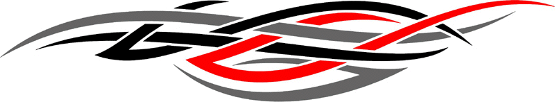 3cvt_0073 Color Automotive Tribal Graphic Flame Decal