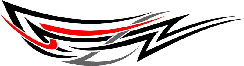 3cvt_0083 Color Automotive Tribal Graphic Flame Decal