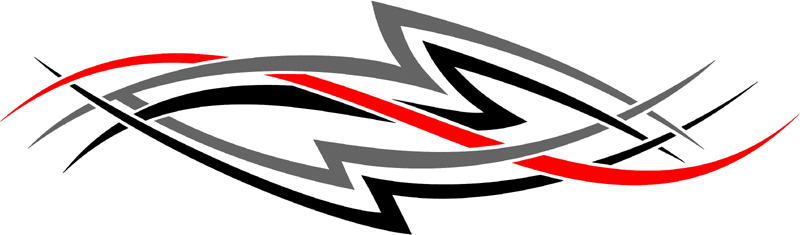 3cvt_0103 Color Automotive Tribal Graphic Flame Decal