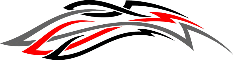 3cvt_0123 Color Automotive Tribal Graphic Flame Decal