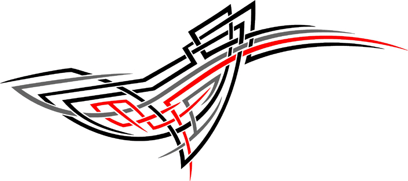 3cvt_0153 Color Automotive Tribal Graphic Flame Decal