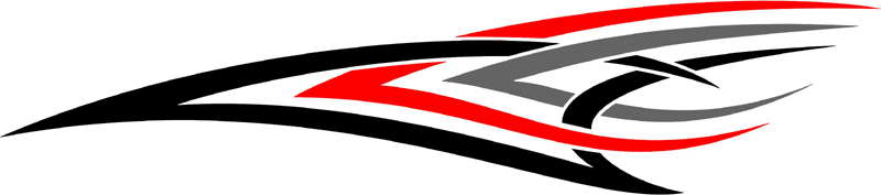 3cvt_0263 Color Automotive Tribal Graphic Flame Decal