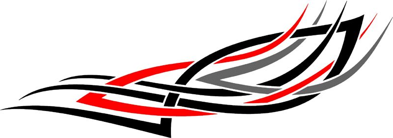 3cvt_0543 Color Automotive Tribal Graphic Flame Decal