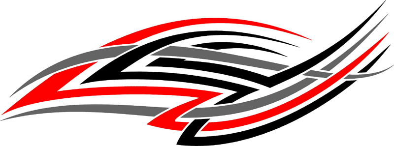 3cvt_0733 Color Automotive Tribal Graphic Flame Decal