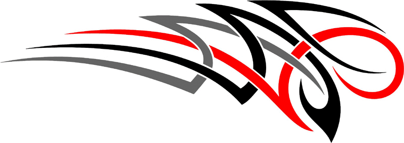 3cvt_0993 Color Automotive Tribal Graphic Flame Decal