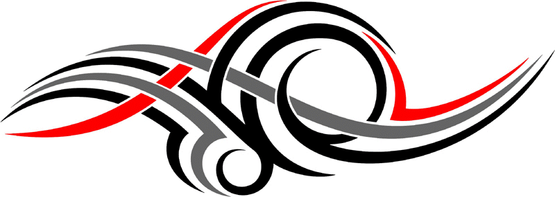 3cvt_1163 Color Automotive Tribal Graphic Flame Decal