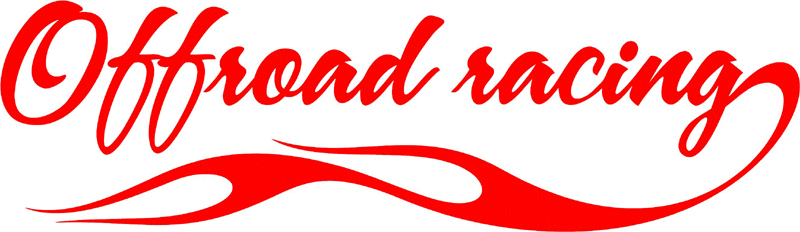 Offroad racing with Flames verbage Graphic Flame Decal