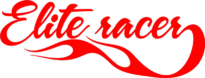 Elite Racer with Flames verbage Graphic Flame Decal