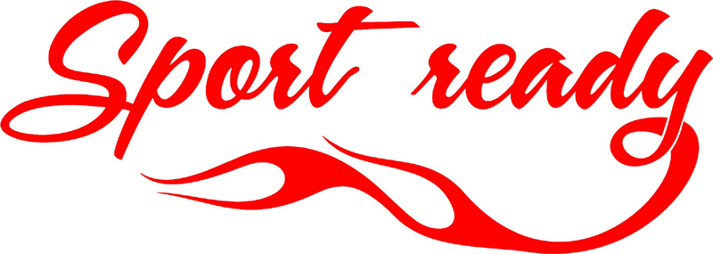 Sport Ready with Flames verbage Graphic Flame Decal