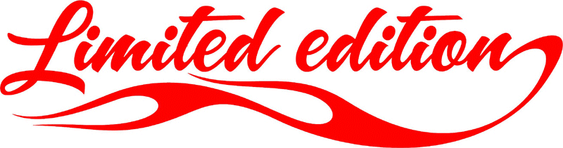 Limited Edition with Flames verbage Graphic Flame Decal
