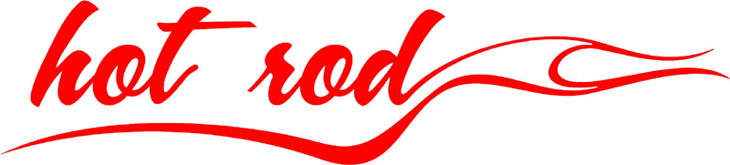 Hot Rod with Flames verbage Graphic Flame Decal