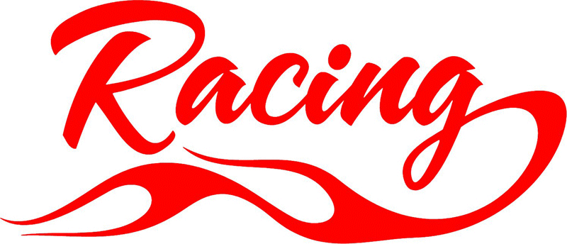 Racing with Flames verbage Graphic Flame Decal