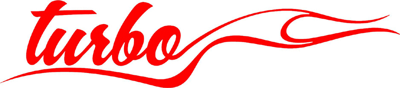 Turbo with Flames verbage Graphic Flame Decal